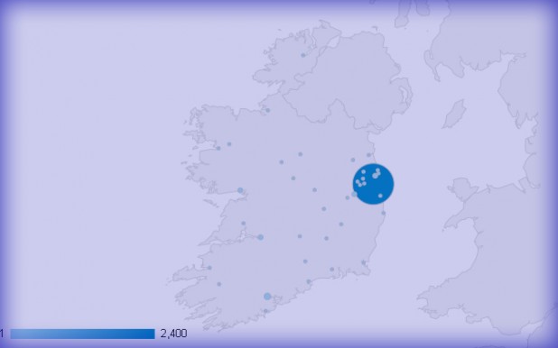 Map of Irish Website Stats for FRG.ie