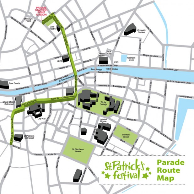 St. Patrick's Day Parade Map Dublin 2011