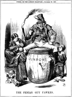 A Punch cartoon from 1867 depicting a ‘Fenian Guy Fawkes’