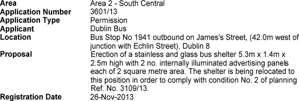Planning Application, Dublin 8, November 2013